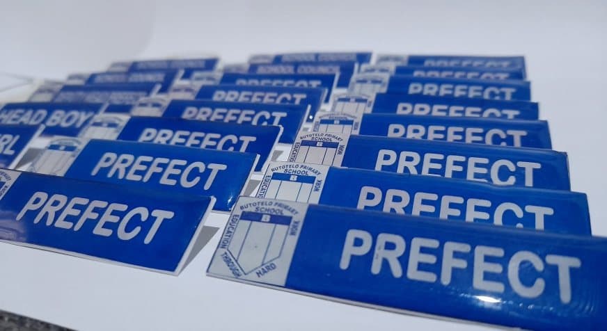 Batch of school prefect badges