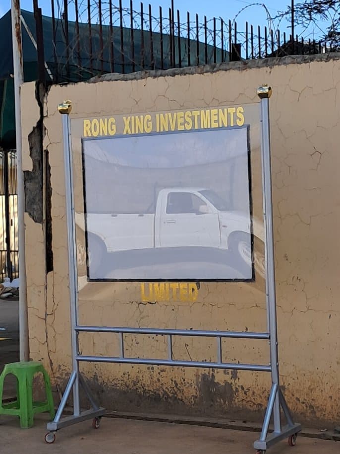 Fabricated steel billboard frame erected on site